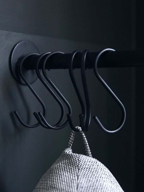 Hook, Snap, Black, 6pcs L