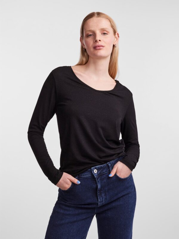 PCBILLO LS V-NECK LUREX STRIPES NOOS