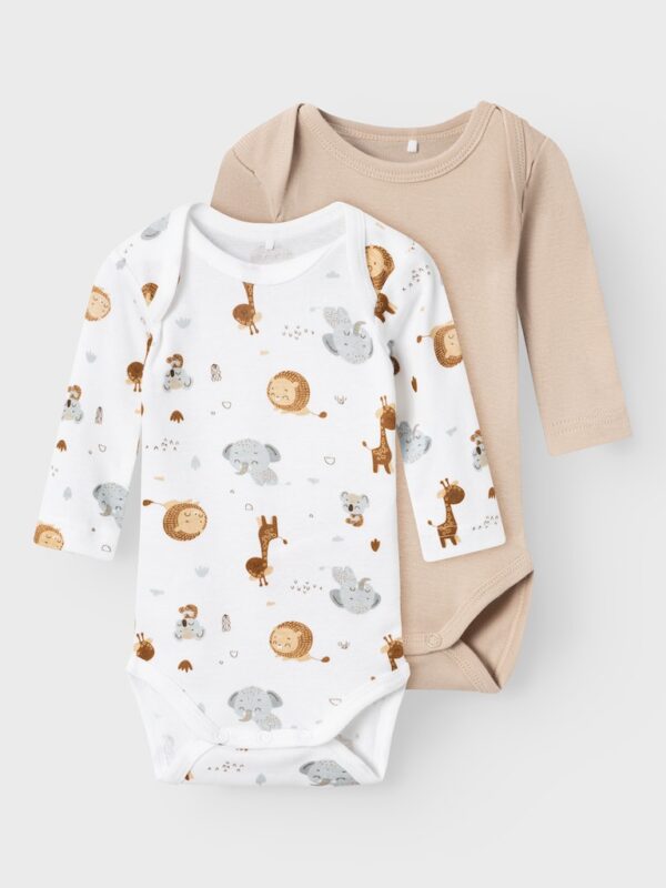 NBNBODY 2P LS BEIGE ANIMAL NOOS