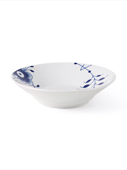 Blå Mega Riflet Tallerken Dyb, 21 cm