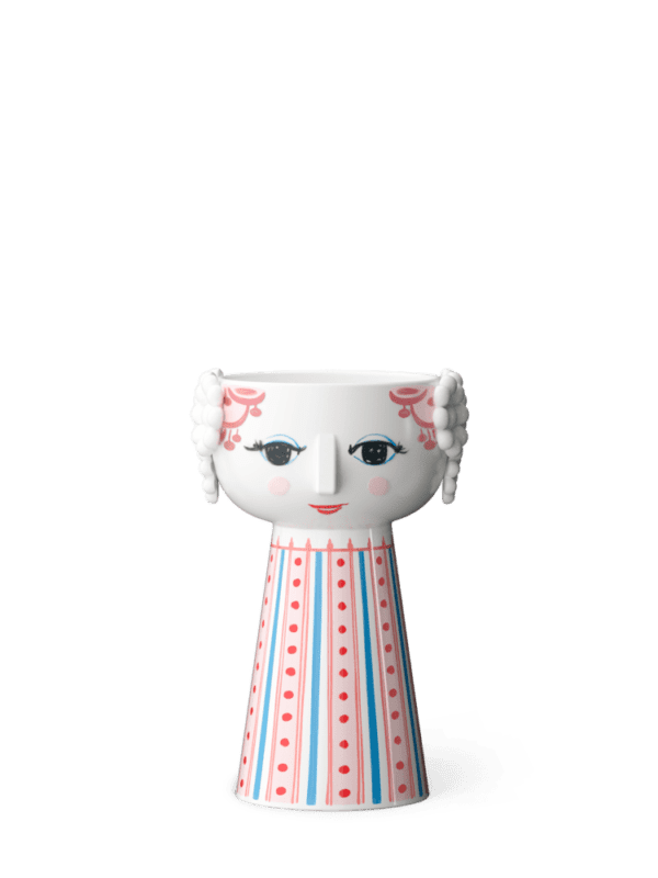 Eva Lysestage H14cm - Støvet Rød