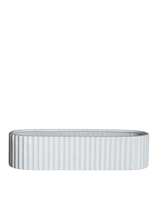 Stripe Candle Holder - Shiny White