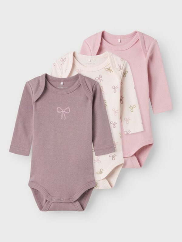 NBFBODY 3P LS BARELY PINK BOW NOOS