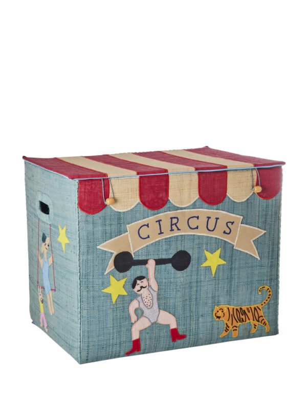 Raffia Storage Box with Circus - Foldable
