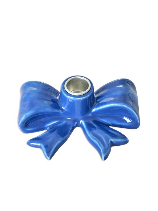 Ceramic Candle H. in bow shape - Blue