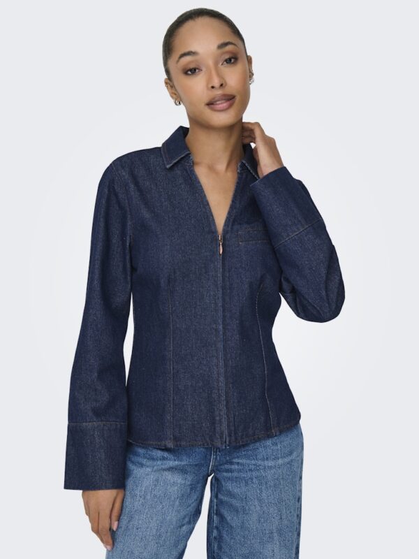 JDYSALLY ZIP STITCH L/S SHIRT DNM