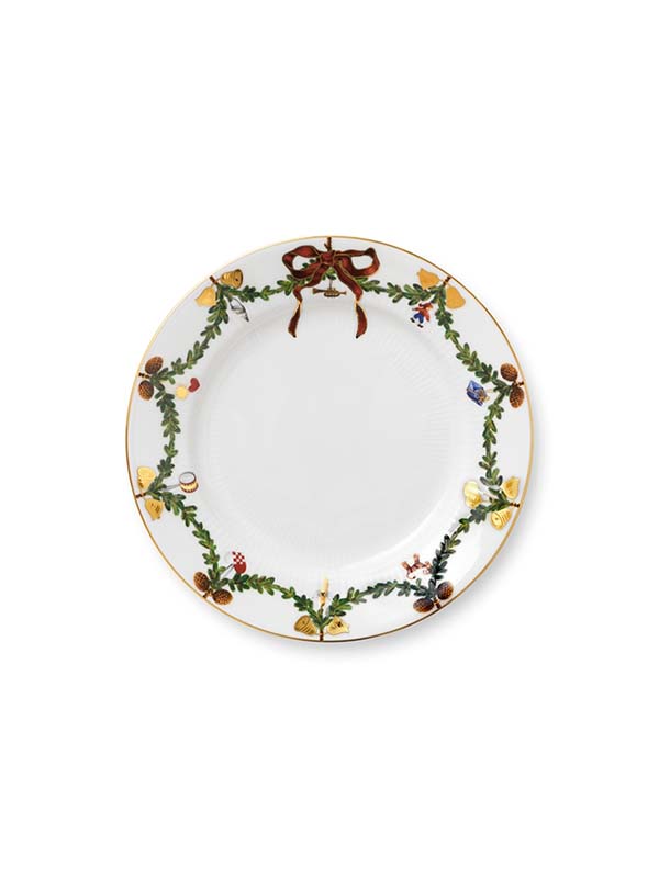 Stjerne Riflet Jul tallerken, 21 cm