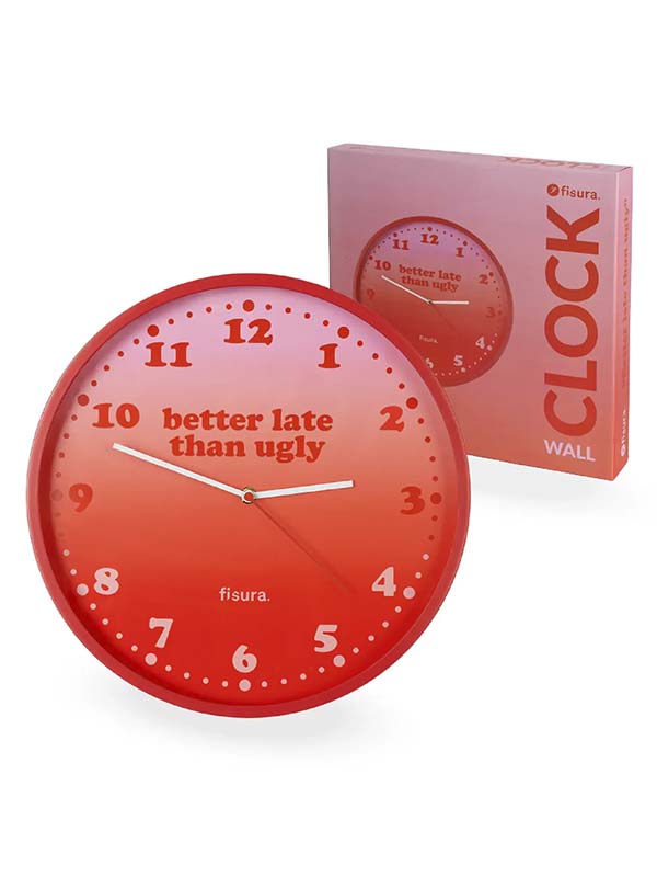Reloj de pared 35 cm "better late than ugly"