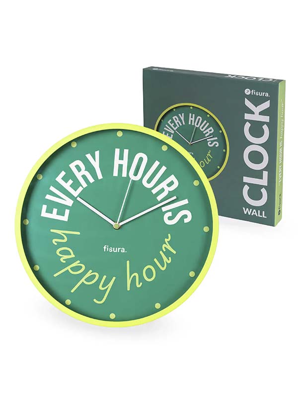 Reloj de pared 35cm "every hour is happy hour"
