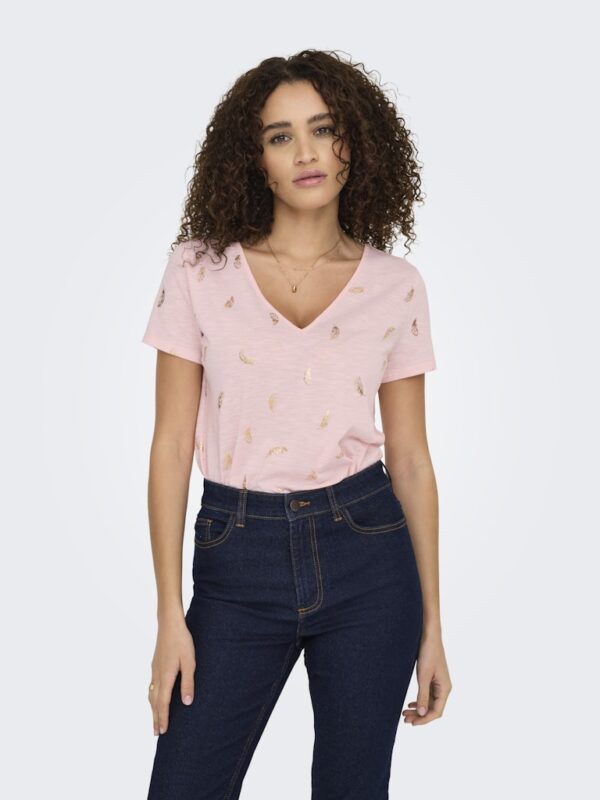 JDYDORA DODO S/S FOIL V-NECK TOP JRS