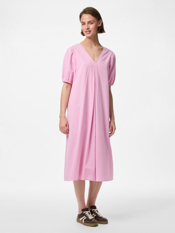 PCALMA 2/4 V-NECK MIDI DRESS WVN D2D
