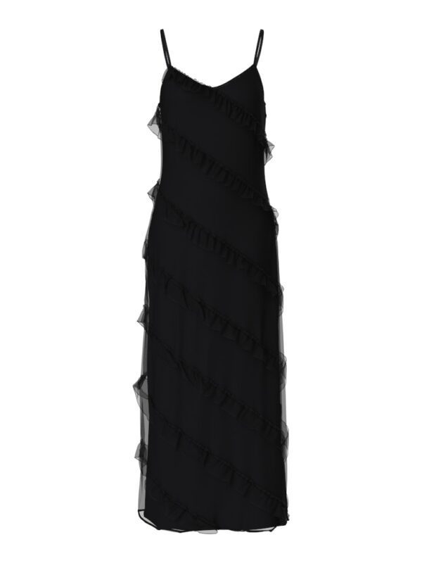 PCTWIRL FRILL MAXI STRAP DRESS WVN BC