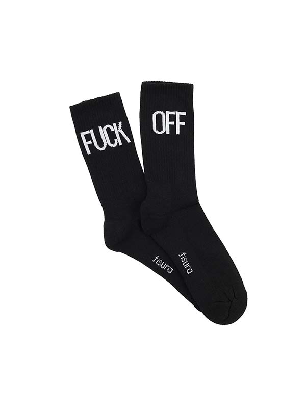 Black "Fuck Off" Pair of socks for men