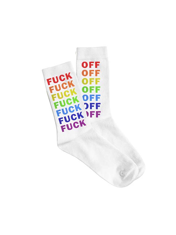 Par de calcetines chico "Fuck Off" Multicolor