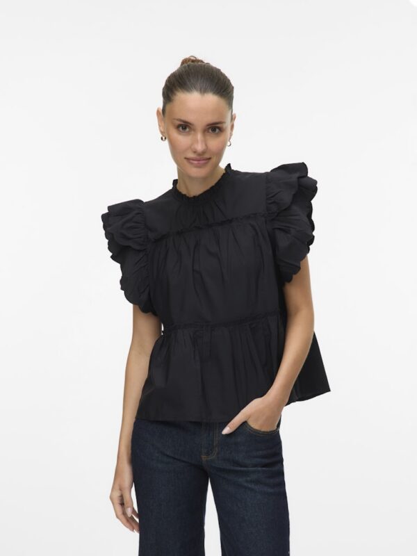 VMISOLDE SL O-NECK FRILL TOP WVN EXP SB2