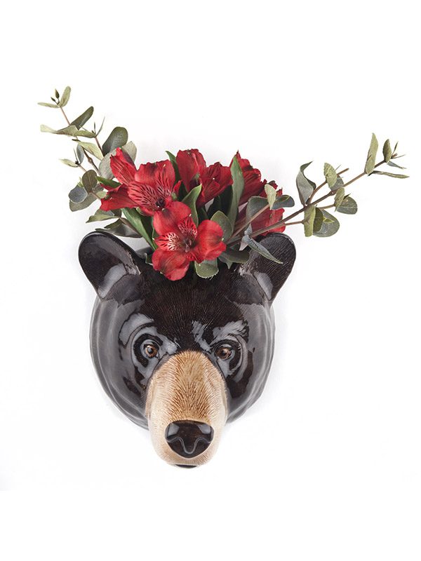 Black Bear Wall Vase