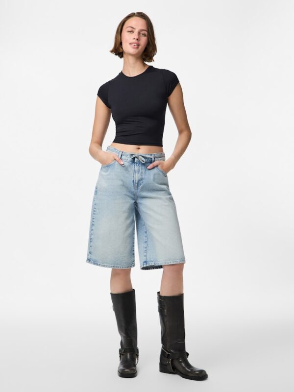 PCSELMA MW WIDE DENIM SHORTS
