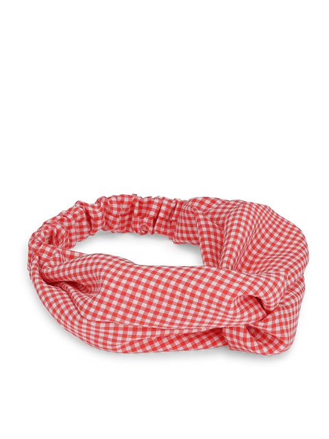 CHECKERED HAIR BAND - Red