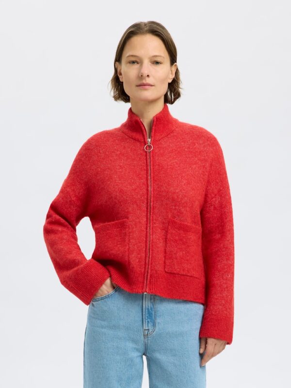 SLFSIA RAS LS KNIT ZIPPER CARDIGAN
