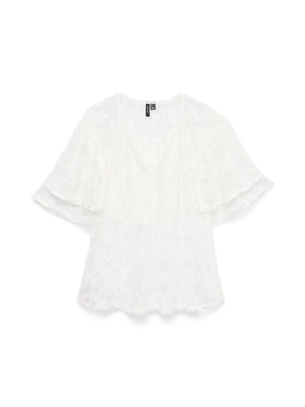 VMCELINE S/S O-NECK LACE TOP JRS EXP