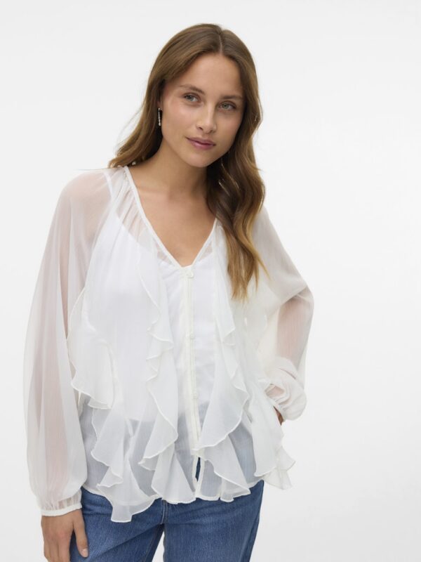 VMOAKLEY LS RUFFLE TOP WVN EXP SB5