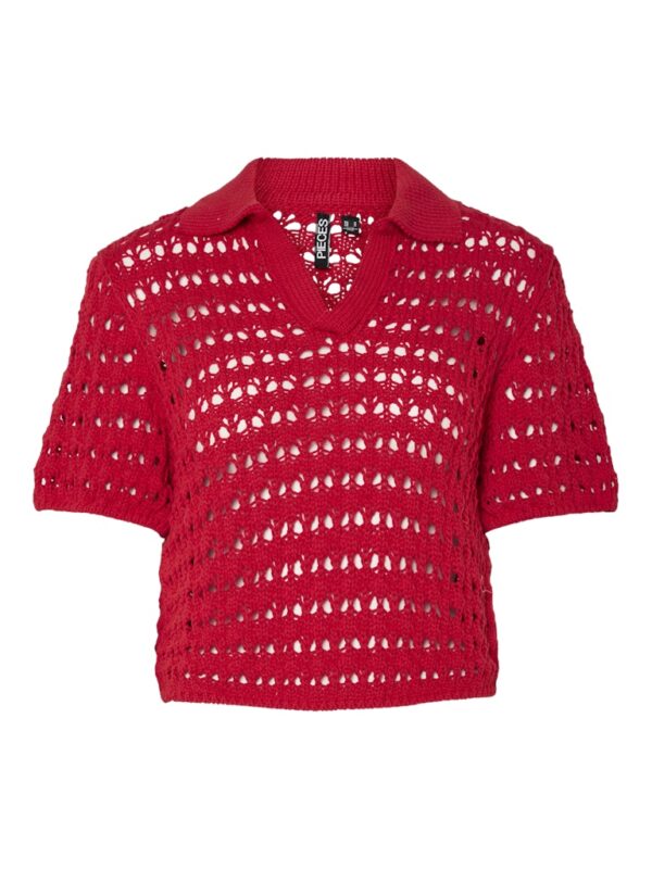 PCFILUCA SS CROPPED POLO KNIT