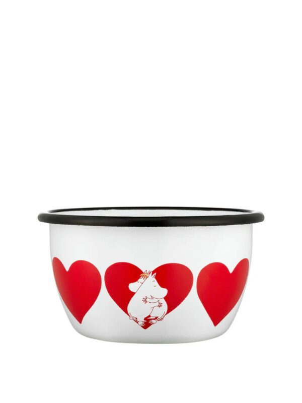 Mumitroldene emaljeskål Hjerte 6dl