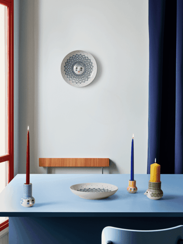 Olga Lysestage H14 cm lys blå - Image 3