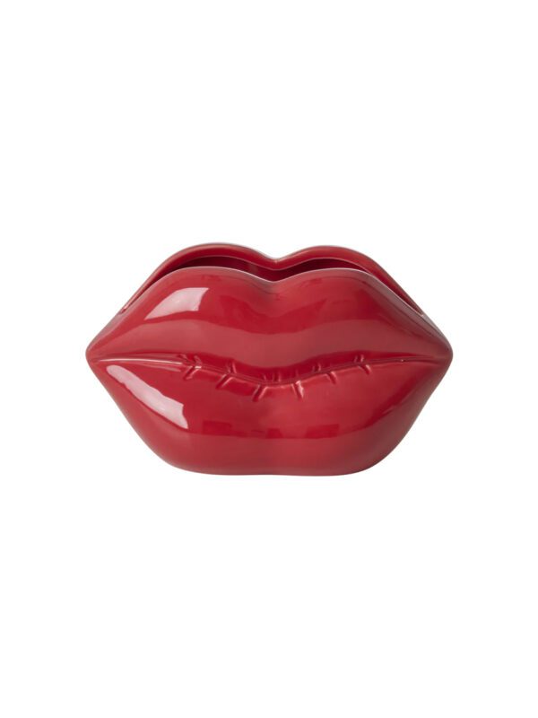 Ceramic Vase in Lips Shape-Red-300 ml
