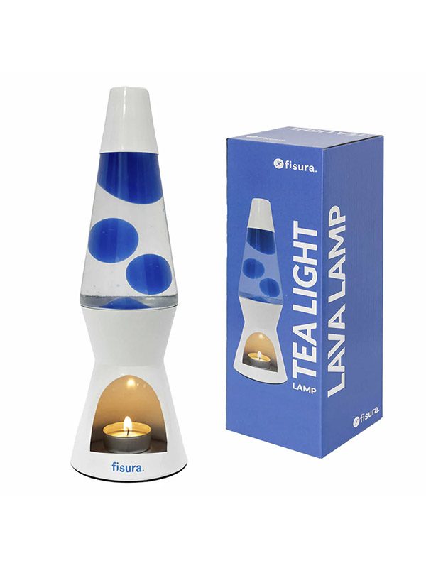 Lámpara de lava vela azul