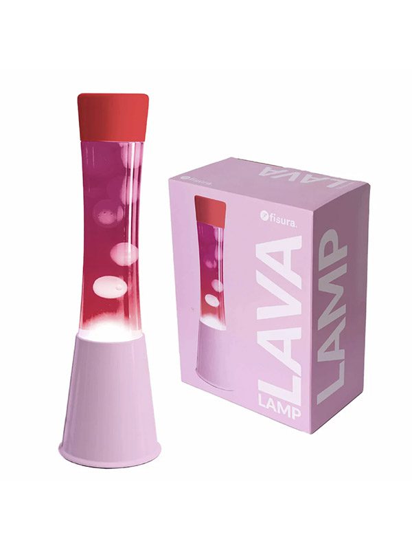 Lámpara de Lava base rosa con tapa