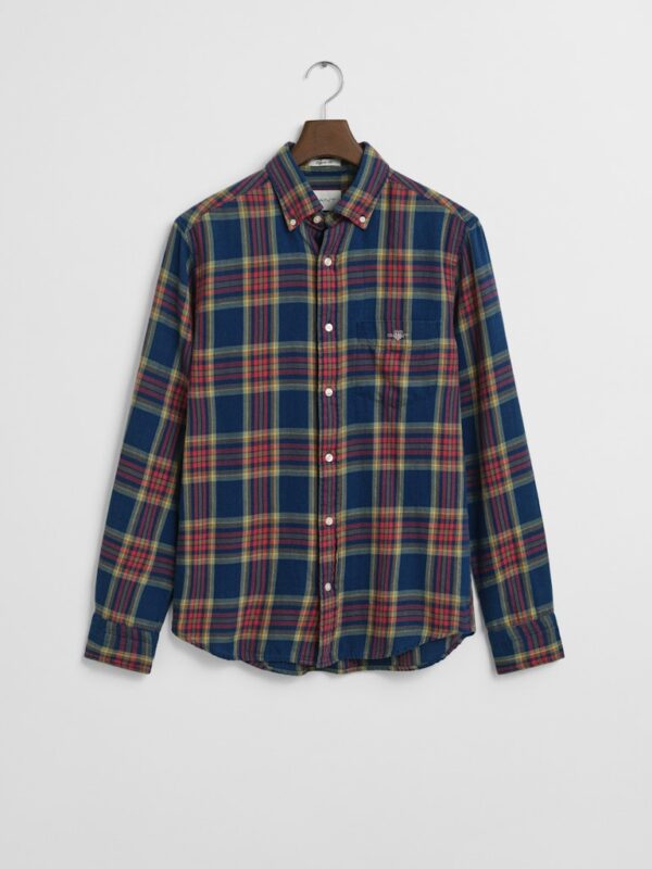 REG INDIGO TWILL CHECK SHIRT