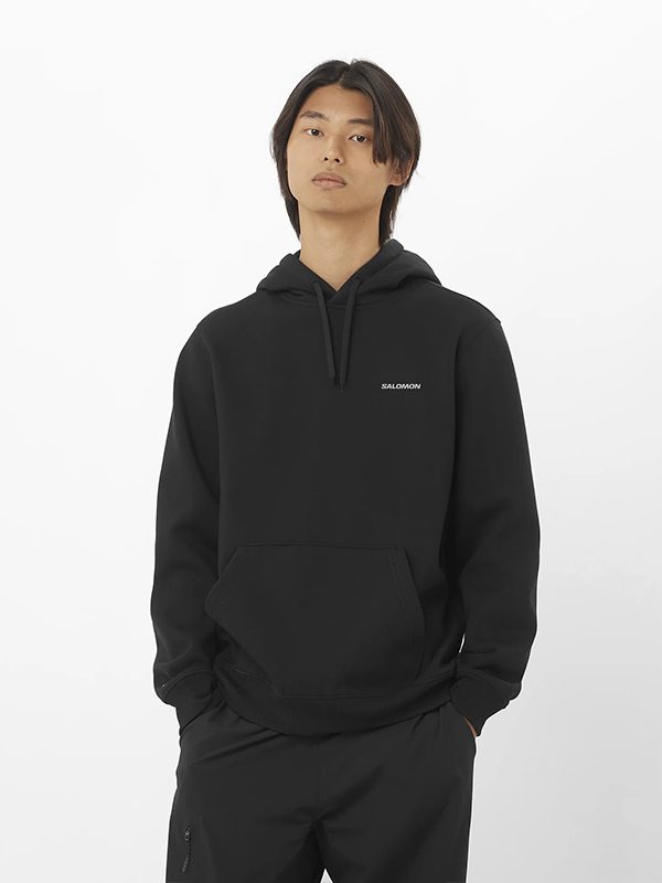 CHEST LOGO HOODIE M DEEP BLACK