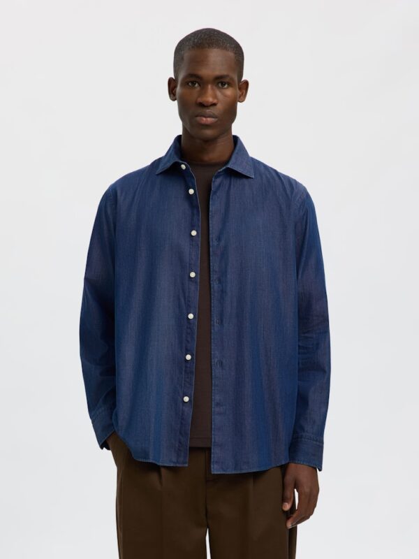 SLHREGLEO DENIM LS SHIRT SPREAD