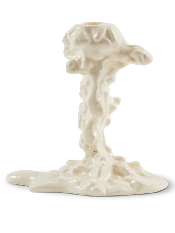 Drip candle holder white S