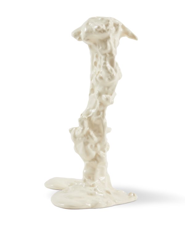 Drip candle holder white L