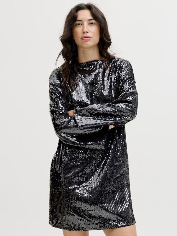 JXIZZY SEQUIN LS DRESS WVN