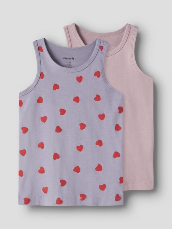 NMFTANK TOP 2P LAVENDER HEARTS