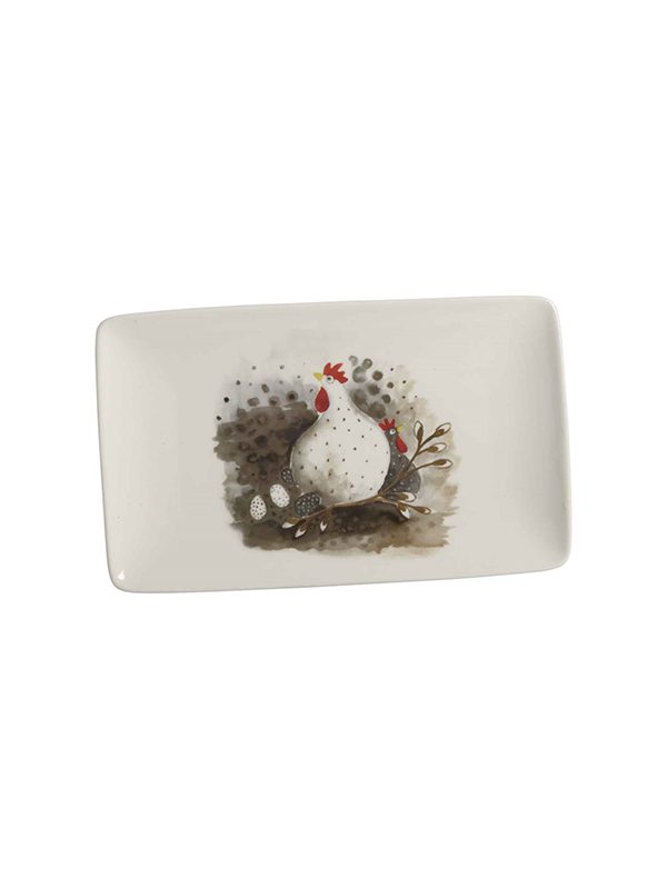 Plate Hen L.21cm, B.13cm