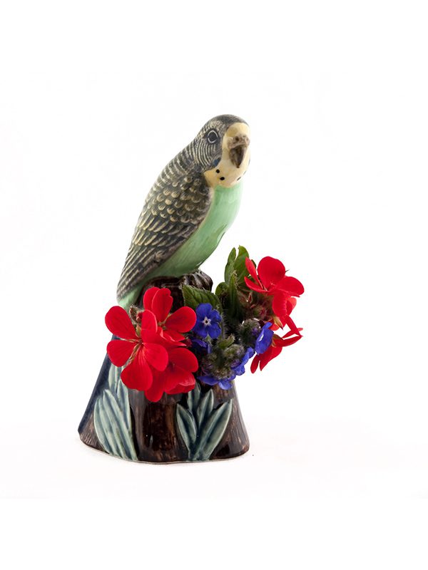 Budgerigar bud vase green