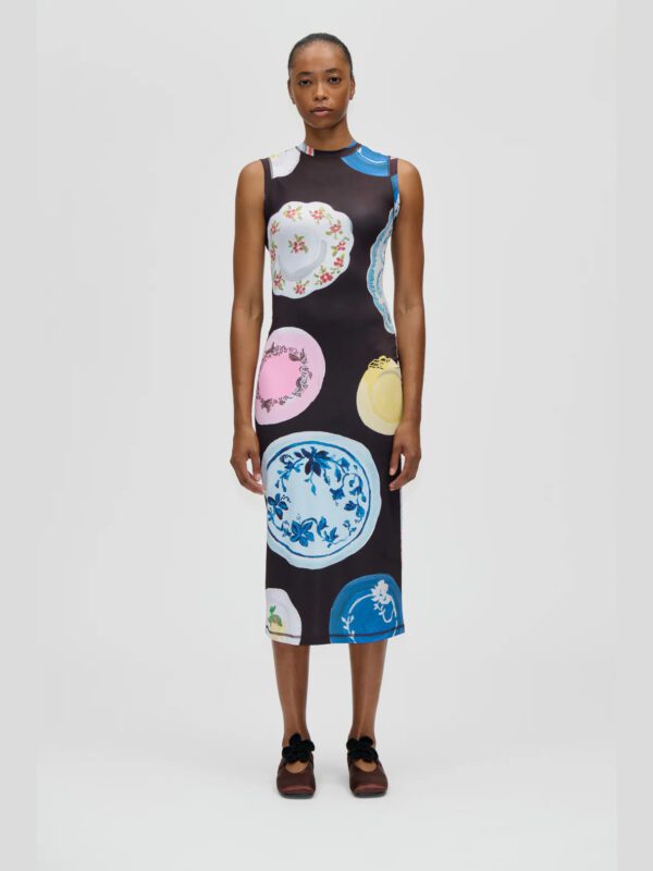 Stocking Jersey, Elastic Tank Crewneck Dress