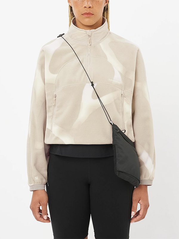 CHROMA FLEECE CROP HZ W SILVER CLOUD