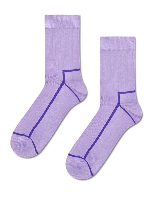 Contrast Stripe Short Crew Sock 36-40