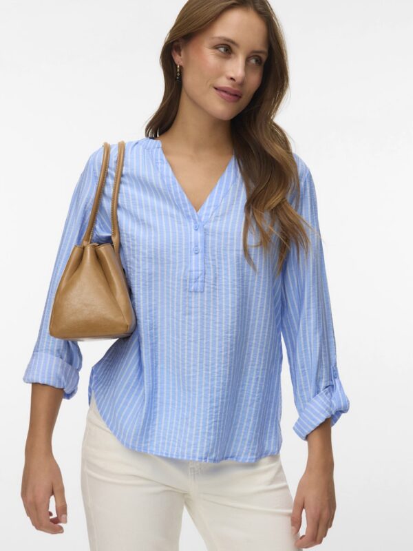 VMKAJA LS V-NECK FOLD-UP TOP WVN