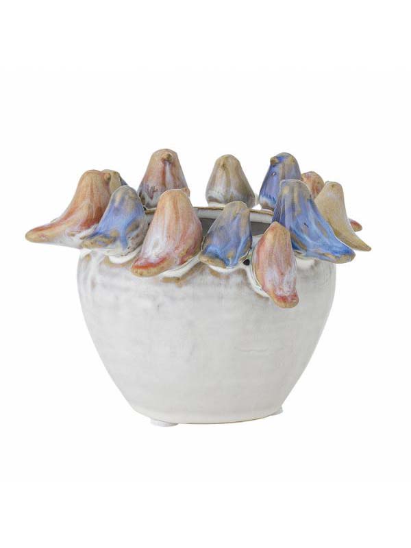 Eanna Flowerpot, Multi, Stoneware - Ø12,5xH8 cm