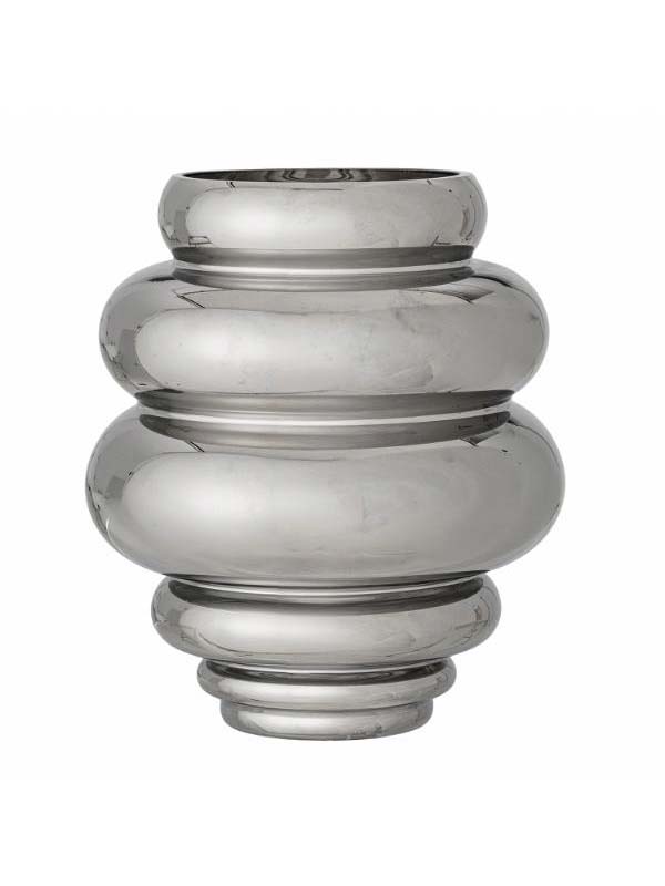 Zorya Vase, Silver, Glass - Ø21xH24 cm