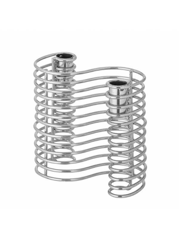 Wavela Candle Holder, Silver, Iron