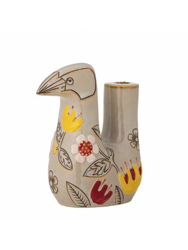 Vivielle Candle Holder, Nature, Stoneware - L18,5xH21xW10 cm