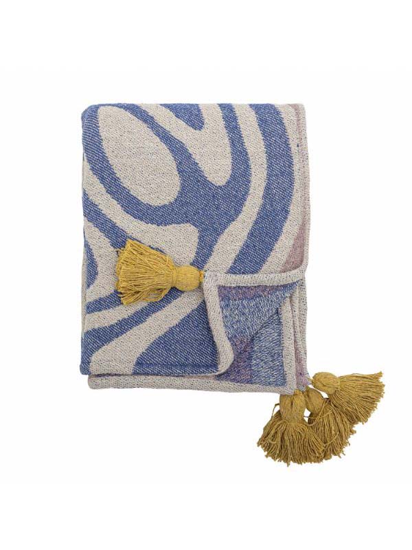Arlie Throw, Blue, Recycled Cotton - L160xW130 cm