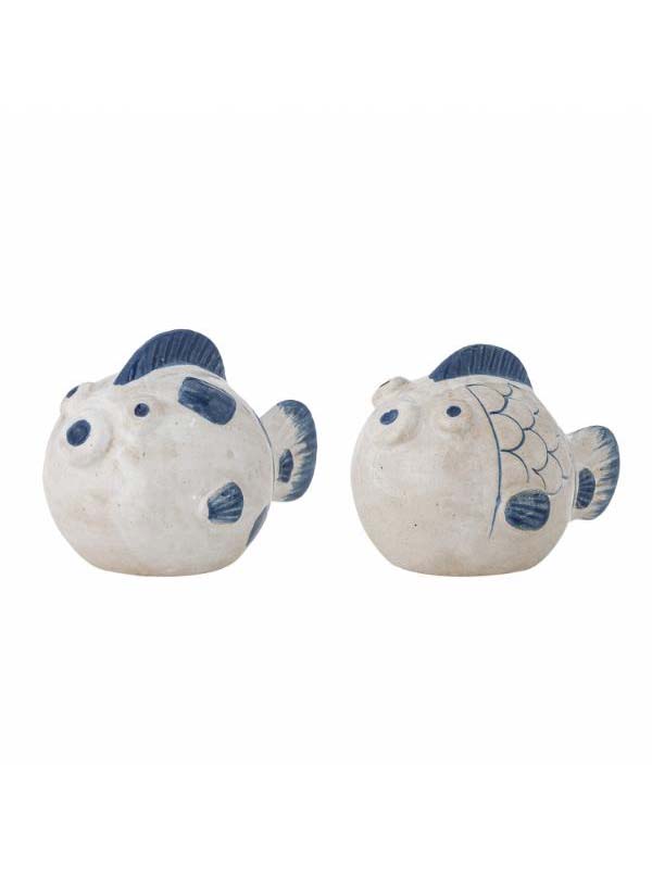 Fugu Salt & Pepper Shaker Set, Blue, Stoneware